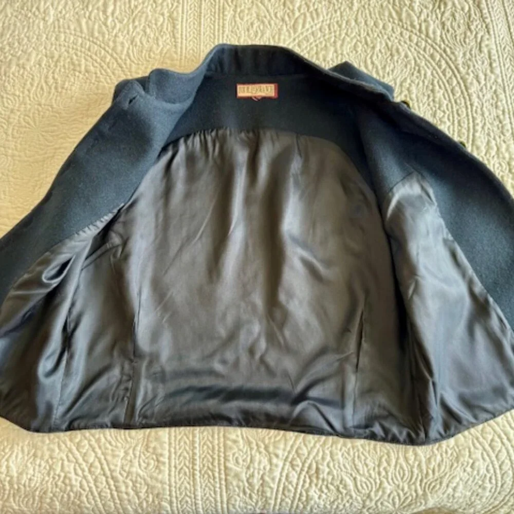 Double D Ranch Wear Blue Wool appliqued Vest, no size tag, assume XS - Picture 8 of 9